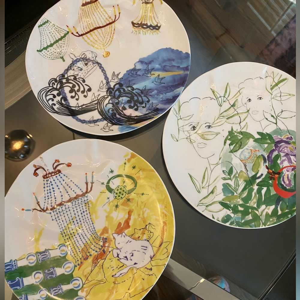Set of 3 Rebekah Maysles Plates Anthropologie - New